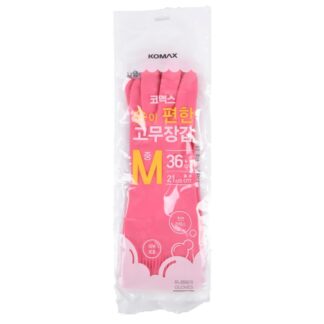 Komax Rubber Gloves Pink Medium 1 Pr