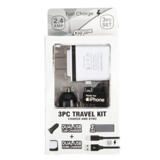 Usb Car/Home Charger For Iphone & Cable 3 Ft Kit