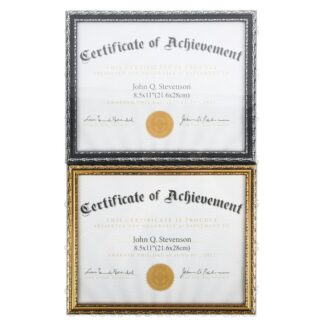Certificate Frame Embossed Metallic Asst 8.5 X 11 In