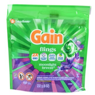 Gain Flings Detergent Pacs Moonlight Brze 12 Ct