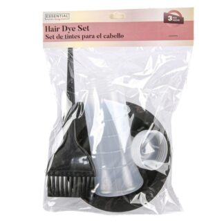 Hair Dye Set Black In Poly Bag 3 Pc