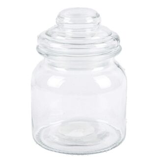 Glass Canister Jar W/Lid Clear 20.2 Oz