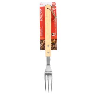 Stainless Steel Bbq Fork Wood Handle 15.4 In