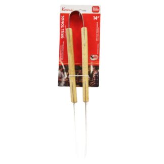 Stainless Steel Bbq Tong Wood Handle 16 In