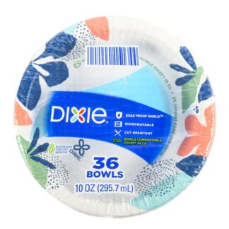 Dixie Small Paper Bowls Printed 10 Oz 36 Ct