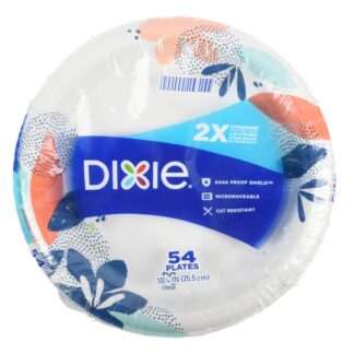 Dixie Paper Plates Printed 10 1/6 In 54 Ct