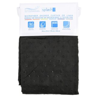 Microfiber Shower Curtain/Liner Black 70 X 72 In