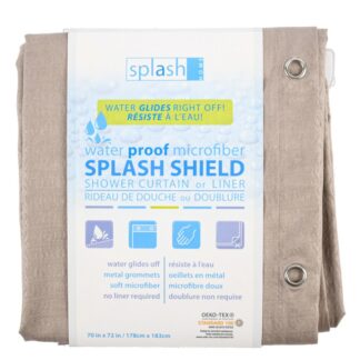 Microfiber Shower Curtain/Liner Taupe 70 X 72 In