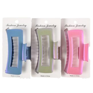 Hair Claw Square Clip Iridescent Asst Colors 1 Pc