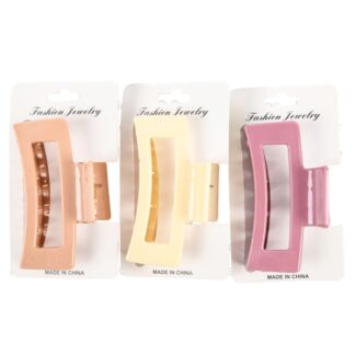 Hair Claw Square Clip Neutral Asst Colors 1 Pc