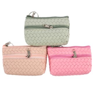 Coin Purse Braided Vinyl Asst Colors