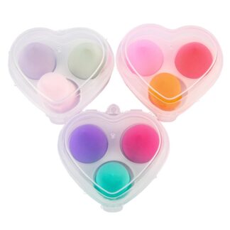 Makeup Blenders Asst In Heart Case 3 Pc