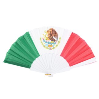 Folding Hand Fan Mexican Flag