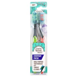 Guru Nanda Everyday Toothbrush W/Cap Soft 2 Ct