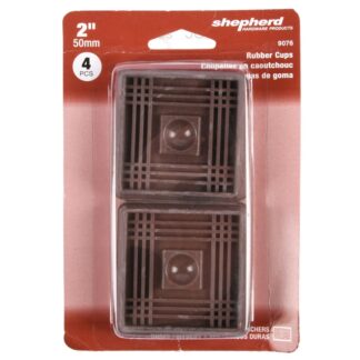 Rubber Caster Cup Brown 2 In 4 Ct