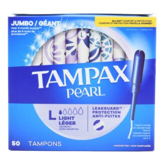 Tampax Pearl Tampons Light Unscented 50 Ct