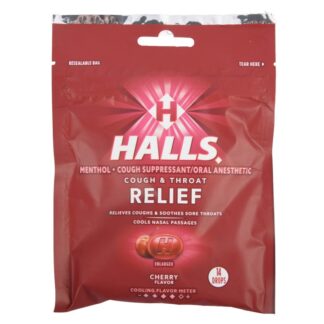 Halls Cough& Throat Relief Cherry 14 Ct