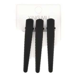 Duck Bill Hair Clips Matte Black 3 Pc