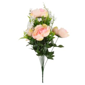 Artificial 14 Head Peony & Daisy Bush Asst Colors
