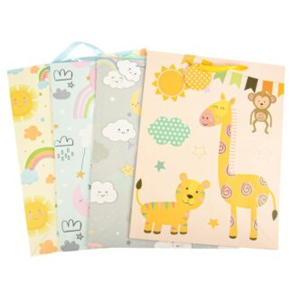 Gift Bag Rainbow & Safari Theme Asst Jumbo