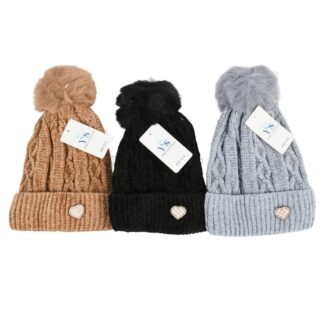 Hw Women'S Beanie Chenille W/Heart Lining Inside  Asst