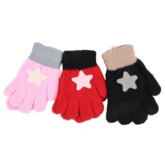 Hw Girls Gloves W/Pop Out Star Asst Colors 1 Pr