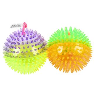 Light Up Jumbo Two Tone Spiky Ball Asst Colors 5 In