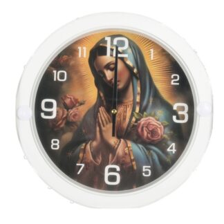 Round Wall Clock Virgin Mary 10 In