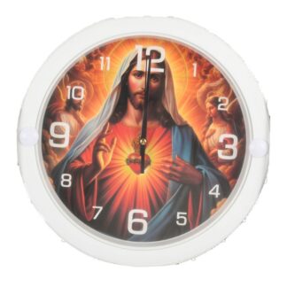 Round Wall Clock Jesus 10 In