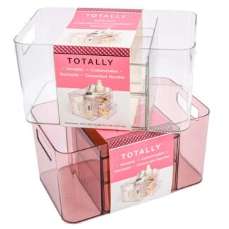 Cosmetic Accessory Drawer Clear/Pink 9.5 X 5.75 X 5"