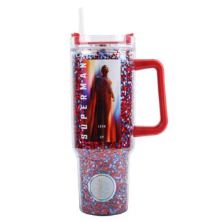 Superman Travel Double Wall Mug W/Straw 40 Oz