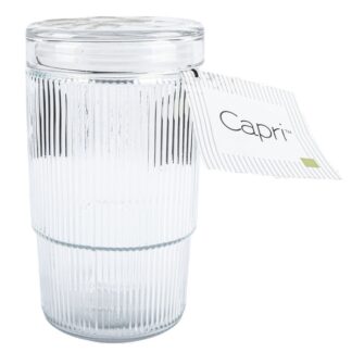 Capri Glass Canister W/Lid Clear 51.05 Oz