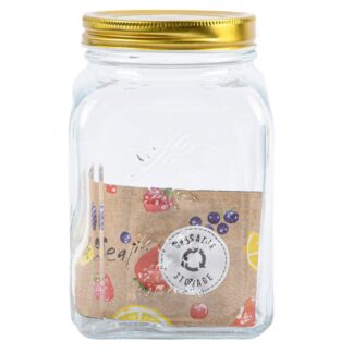 Frutta Del Prato Glass Canister W/Lid Clear 33 Oz
