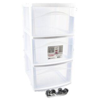 Sterilite 3 Drawer Med Cart White 37.1 X 32.1 X 66.4 Cm