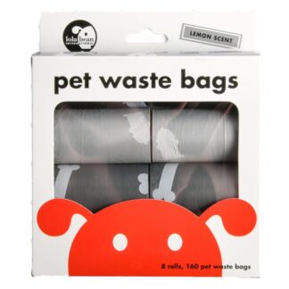 Pet Waste Bags Black/Gray 8 Rolls 160 Ct Lemon Scented