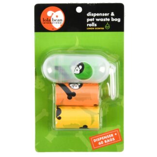 Pet Dispenser & Waste Bag Roll Lemon 60 Ct