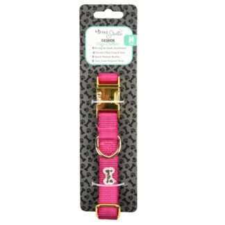 Pet Nylon Collar Reflective Pink Asst Sz
