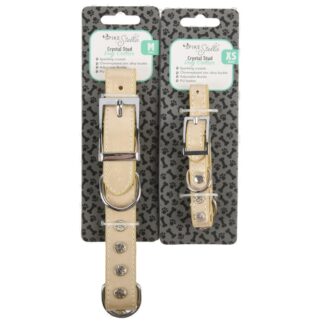 Pet Collar W/Studs Gold Asst Size