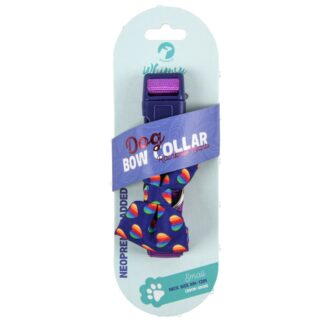 Dog Collar W/Bow Heart Multicolor Asst Sz