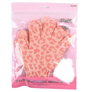 Celavi Leopard Exfoliating Shower Glove 2 Pc