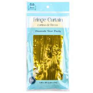 Foil Fringe Curtain Metallic Gold 7.9 X 3 Ft