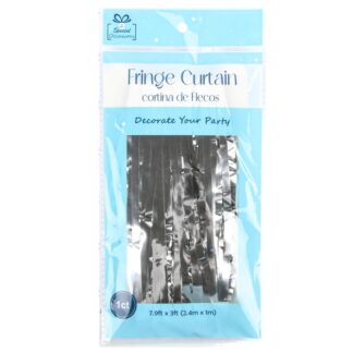 Foil Fringe Curtain Metallic Silver 7.9 X 3 Ft