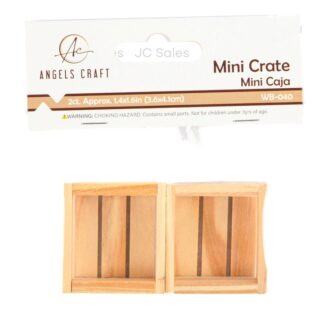 Wooden Mini Crates 3.6 X 4.8 Cm 2 Ct