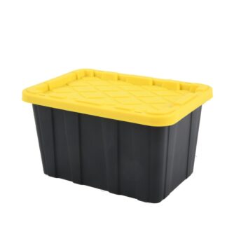 Sterilite Tiny Tote Black W/Yellow Lid