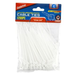 Cable Ties White 4 In Long 200 Pc