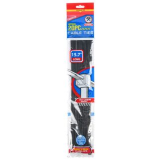 Cable Ties White & Black 7 Mm X 15.7 In Long 20 Pc