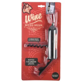 Wine Bottle Shaped Corkscrew And Can Opener