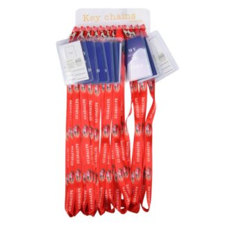 Key Chain Lanyard W/I.D. Holder Virgen Guadalupe Red