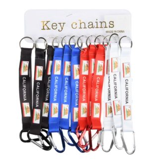 Key Chain Lanyard California W/Carabiner Asst Colors