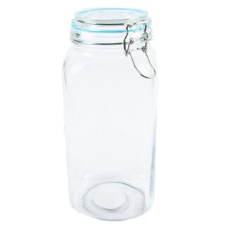 Hermetic Glass Jar W/Clip Asst Colors 67.6 Oz